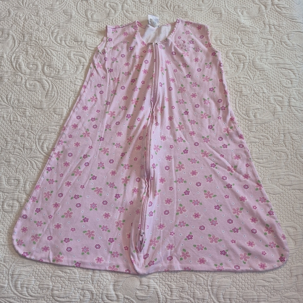 Halo SleepSack girls Large 12-18 months pink with flower design VGUC